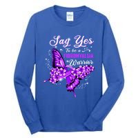 Fibromyalgia Warrior Purple Butterfly Gift Tall Long Sleeve T-Shirt