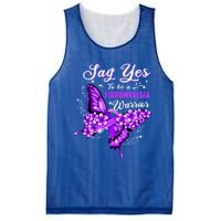 Fibromyalgia Warrior Purple Butterfly Gift Mesh Reversible Basketball Jersey Tank