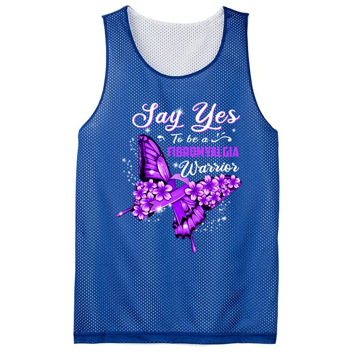 Fibromyalgia Warrior Purple Butterfly Gift Mesh Reversible Basketball Jersey Tank