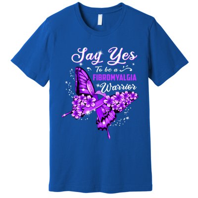 Fibromyalgia Warrior Purple Butterfly Gift Premium T-Shirt