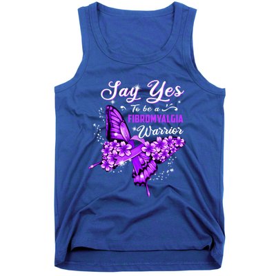 Fibromyalgia Warrior Purple Butterfly Gift Tank Top