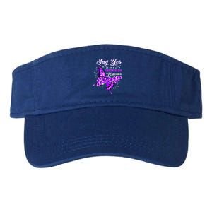 Fibromyalgia Warrior Purple Butterfly Gift Valucap Bio-Washed Visor