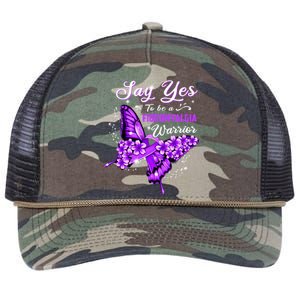 Fibromyalgia Warrior Purple Butterfly Gift Retro Rope Trucker Hat Cap