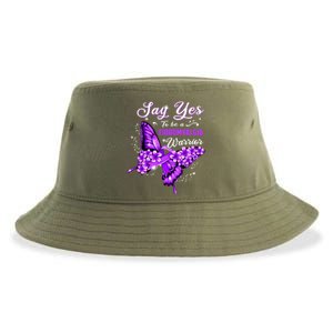 Fibromyalgia Warrior Purple Butterfly Gift Sustainable Bucket Hat