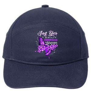 Fibromyalgia Warrior Purple Butterfly Gift 7-Panel Snapback Hat