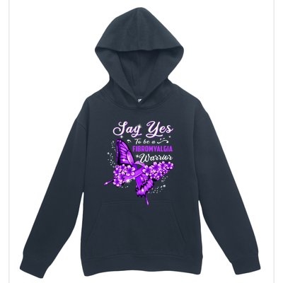 Fibromyalgia Warrior Purple Butterfly Gift Urban Pullover Hoodie