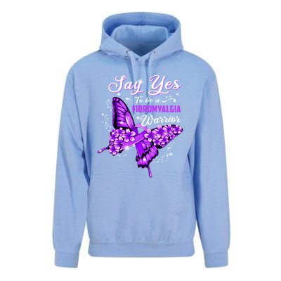 Fibromyalgia Warrior Purple Butterfly Gift Unisex Surf Hoodie