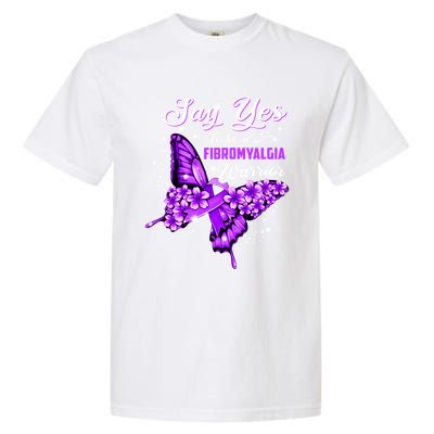 Fibromyalgia Warrior Purple Butterfly Gift Garment-Dyed Heavyweight T-Shirt