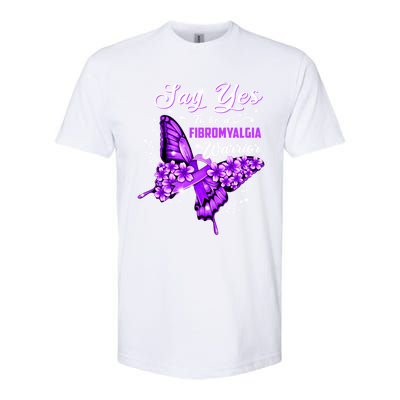 Fibromyalgia Warrior Purple Butterfly Gift Softstyle CVC T-Shirt