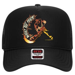 Funny What Part Of Hockey Don't You Understand Hockey Player High Crown Mesh Back Trucker Hat