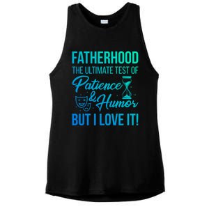 Fatherhood With Patience Humor And Love Fathers Day Gift Ladies PosiCharge Tri-Blend Wicking Tank