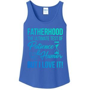 Fatherhood With Patience Humor And Love Fathers Day Gift Ladies Essential Tank