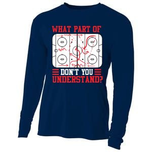 Funny What Part Of Hockey Don't You Understand Hockey Player Cooling Performance Long Sleeve Crew