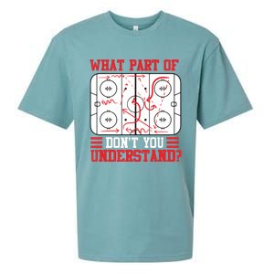 Funny What Part Of Hockey Don't You Understand Hockey Player Sueded Cloud Jersey T-Shirt