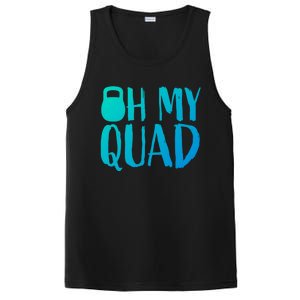 Funny Workout Quadriceps Muscles Kettlebell I Oh My Quad Gift PosiCharge Competitor Tank