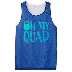 Funny Workout Quadriceps Muscles Kettlebell I Oh My Quad Gift Mesh Reversible Basketball Jersey Tank