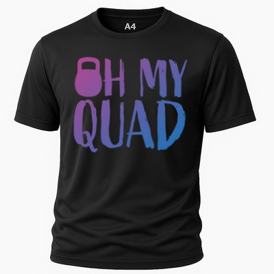 Funny Workout Quadriceps Muscles Kettlebell I Oh My Quad Gift Performance Shirt