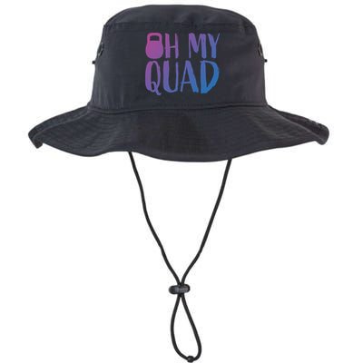 Funny Workout Quadriceps Muscles Kettlebell I Oh My Quad Gift Bucket Hat