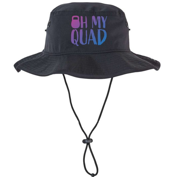 Funny Workout Quadriceps Muscles Kettlebell I Oh My Quad Gift Bucket Hat