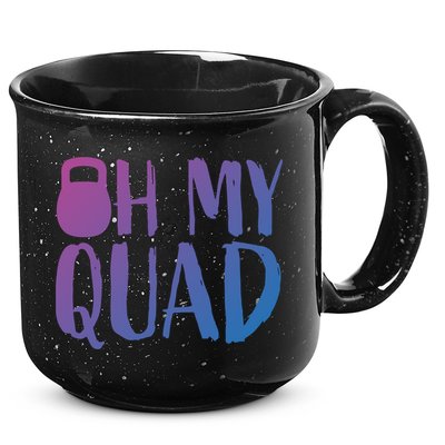 Funny Workout Quadriceps Muscles Kettlebell I Oh My Quad Gift 15oz Campfire Ceramic Mug