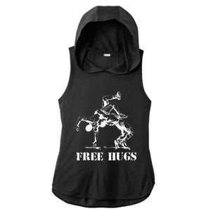 Funny Wrestling Quote Free Hugs Wrestle Wrestling Lover  Ladies PosiCharge Tri-Blend Wicking Draft Hoodie Tank