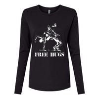 Funny Wrestling Quote Free Hugs Wrestle Wrestling Lover  Womens Cotton Relaxed Long Sleeve T-Shirt