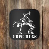 Funny Wrestling Quote Free Hugs Wrestle Wrestling Lover  Coaster