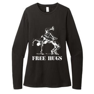 Funny Wrestling Quote Free Hugs Wrestle Wrestling Lover  Womens CVC Long Sleeve Shirt