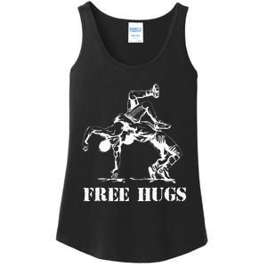 Funny Wrestling Quote Free Hugs Wrestle Wrestling Lover  Ladies Essential Tank