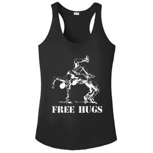 Funny Wrestling Quote Free Hugs Wrestle Wrestling Lover  Ladies PosiCharge Competitor Racerback Tank