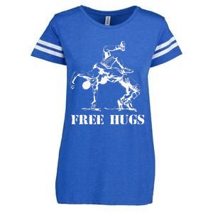 Funny Wrestling Quote Free Hugs Wrestle Wrestling Lover  Enza Ladies Jersey Football T-Shirt