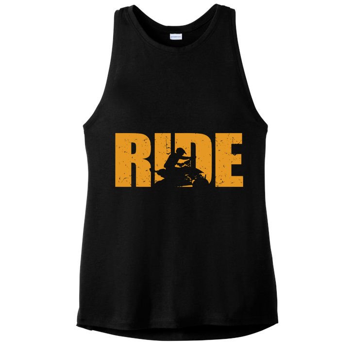 Four Wheeler Quad Funny ATV RIDE Quad Biker Ladies PosiCharge Tri-Blend Wicking Tank