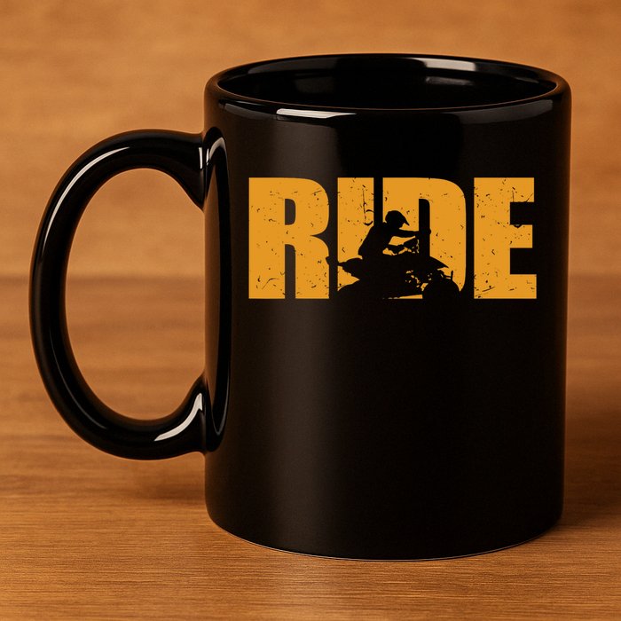 Four Wheeler Quad Funny ATV RIDE Quad Biker 11oz C Handle Ceramic Mug