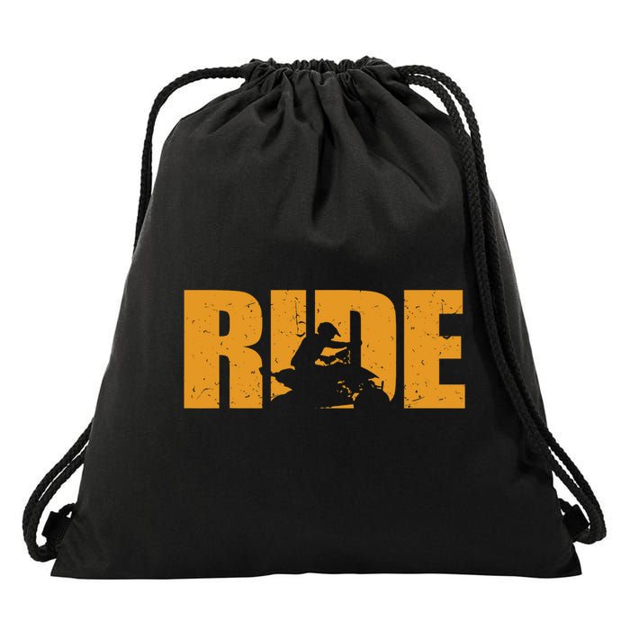 Four Wheeler Quad Funny ATV RIDE Quad Biker Drawstring Bag