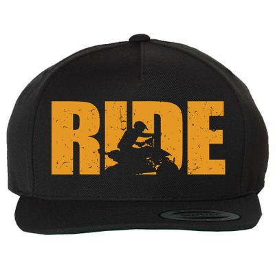 Four Wheeler Quad Funny ATV RIDE Quad Biker Wool Snapback Cap