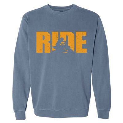 Four Wheeler Quad Funny ATV RIDE Quad Biker Garment-Dyed Sweatshirt
