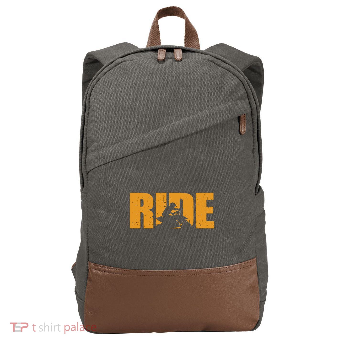 Four Wheeler Quad Funny ATV RIDE Quad Biker Cotton Canvas Backpack