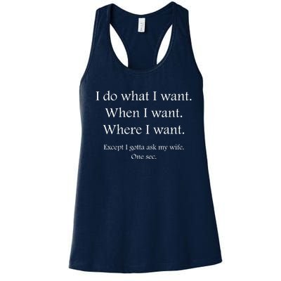 Funny Wife Quote Funny Couples Funny Husband Anniversary Gift Women's Racerback Tank