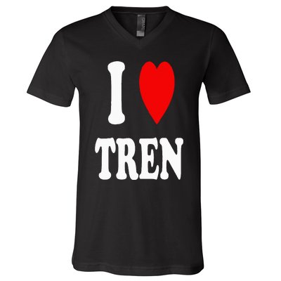 Funny Workout Quote I Love Tren I Heart Tren Bodybuilder V-Neck T-Shirt