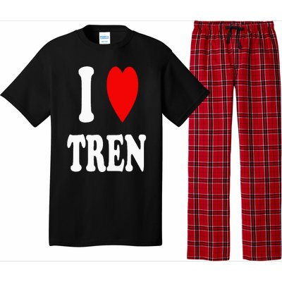 Funny Workout Quote I Love Tren I Heart Tren Bodybuilder Pajama Set