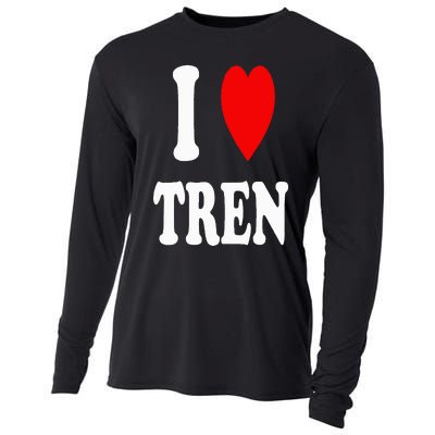 Funny Workout Quote I Love Tren I Heart Tren Bodybuilder Cooling Performance Long Sleeve Crew