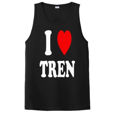 Funny Workout Quote I Love Tren I Heart Tren Bodybuilder PosiCharge Competitor Tank