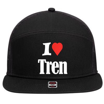 Funny Workout Quote, I Love Tren Design,Cool Bodybuilder 7 Panel Mesh Trucker Snapback Hat