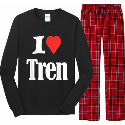 Funny Workout Quote, I Love Tren Design,Cool Bodybuilder Long Sleeve Pajama Set