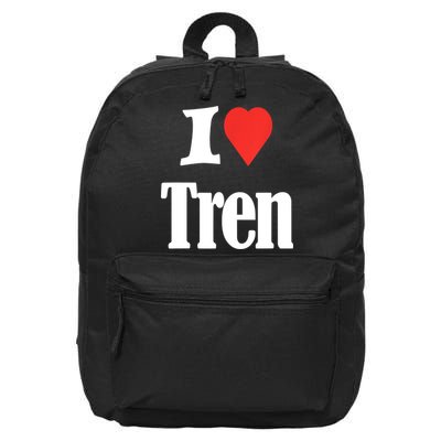 Funny Workout Quote, I Love Tren Design,Cool Bodybuilder 16 in Basic Backpack