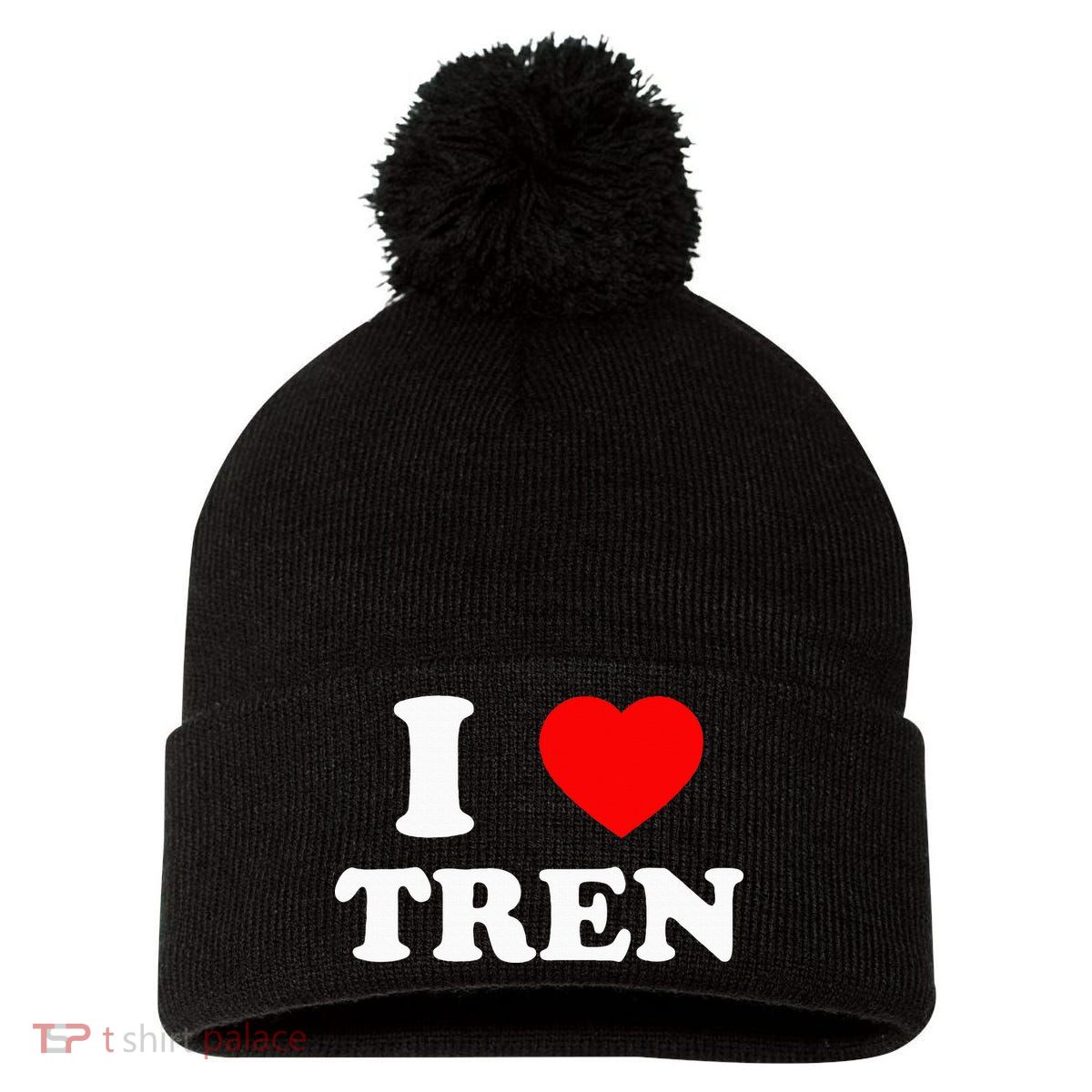 Funny Workout Quote I Love Tren Bodybuilder Pom Pom 12in Knit Beanie