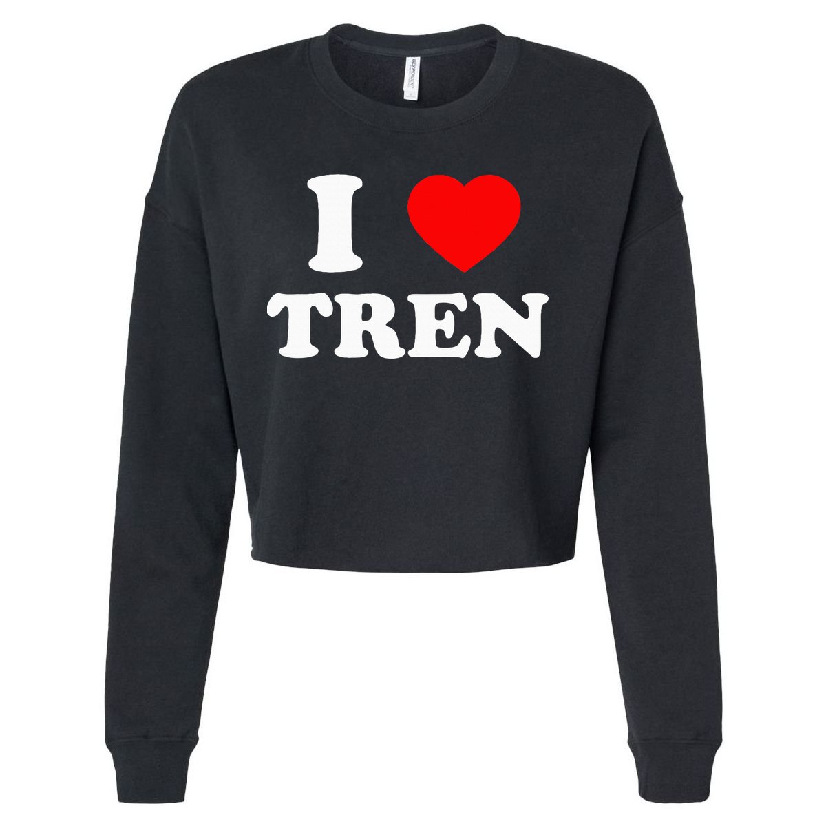 Funny Workout Quote I Love Tren Bodybuilder Cropped Pullover Crew