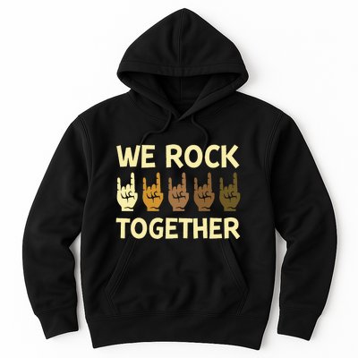 Funny We Rock Together Hands Rock Lovers Hoodie