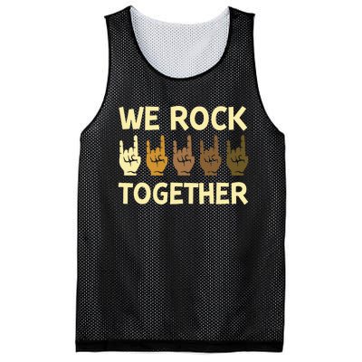 Funny We Rock Together Hands Rock Lovers Mesh Reversible Basketball Jersey Tank