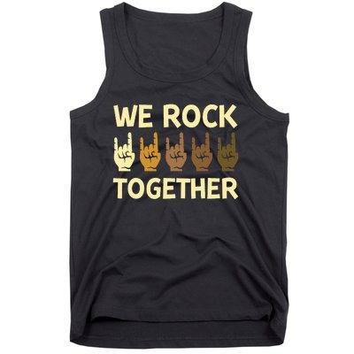 Funny We Rock Together Hands Rock Lovers Tank Top